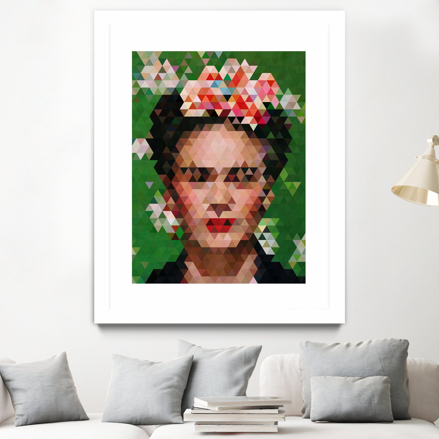 Frida kahlo Geometric by Vitor Costa on GIANT ART - green digital painting