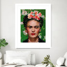 Frida kahlo Geometric by Vitor Costa on GIANT ART - green digital painting