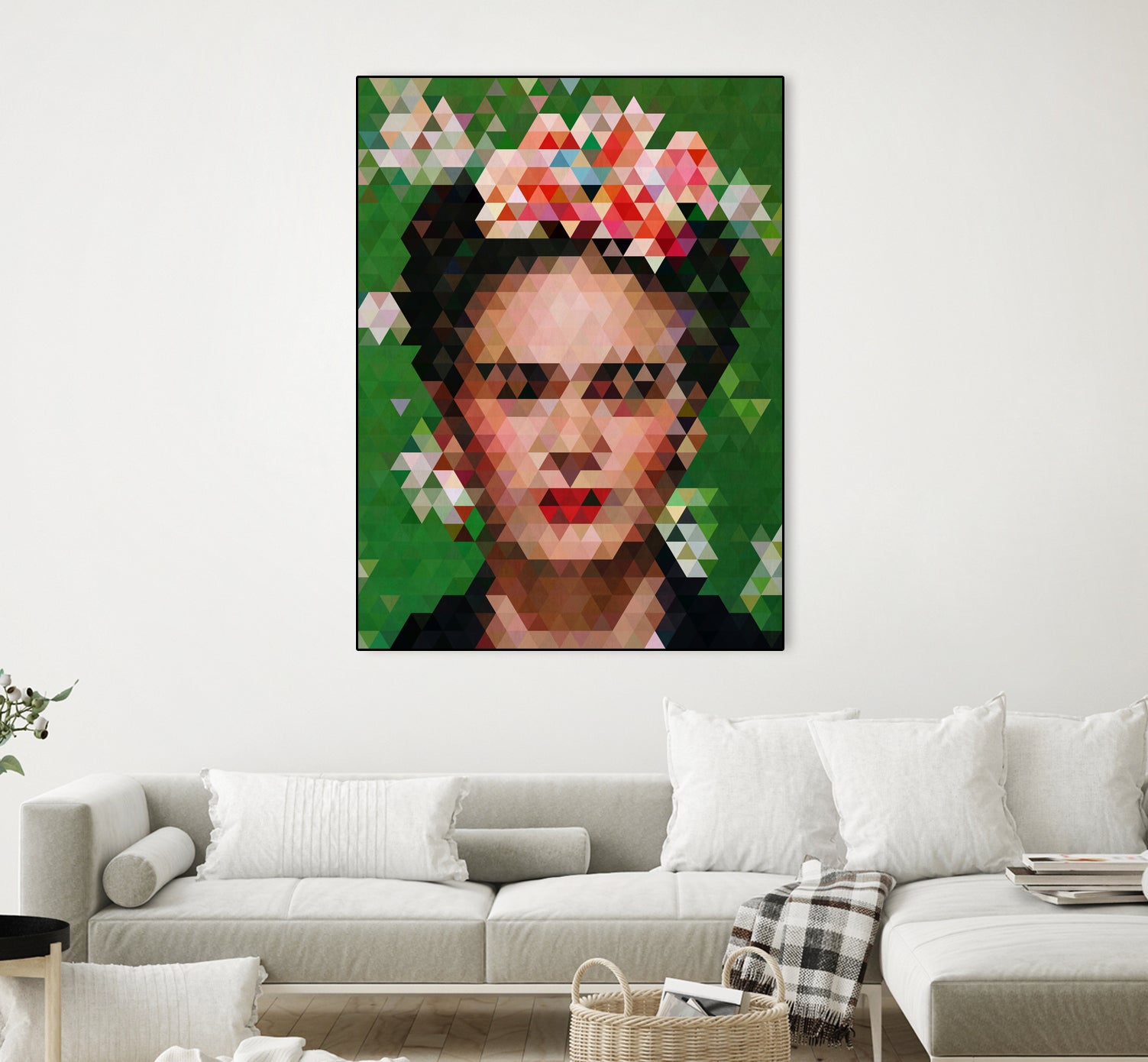 Frida kahlo Geometric by Vitor Costa on GIANT ART - green digital painting