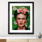 Frida kahlo Geometric by Vitor Costa on GIANT ART - green digital painting