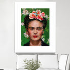 Frida kahlo Geometric by Vitor Costa on GIANT ART - green digital painting