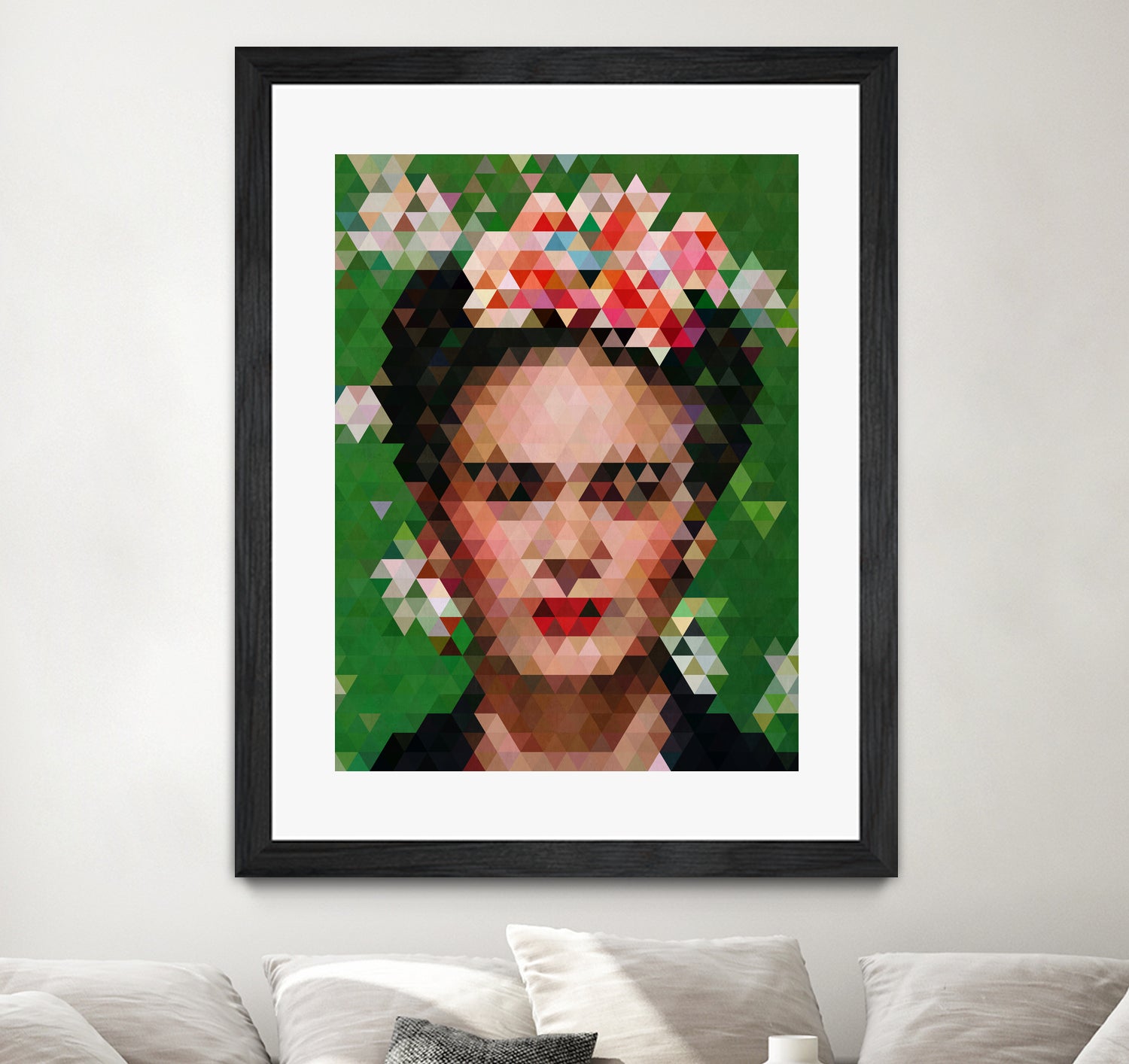 Frida kahlo Geometric by Vitor Costa on GIANT ART - green digital painting