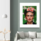 Frida kahlo Geometric by Vitor Costa on GIANT ART - green digital painting