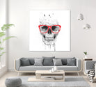 Skull with red glasses by Solti Balázs on GIANT ART - white digital painting