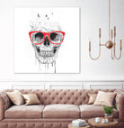 Skull with red glasses by Solti Balázs on GIANT ART - white digital painting