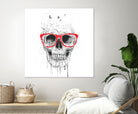 Skull with red glasses by Solti Balázs on GIANT ART - white digital painting