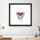 Skull with red glasses by Solti Balázs on GIANT ART - white digital painting