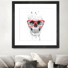 Skull with red glasses by Solti Balázs on GIANT ART - white digital painting