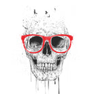 Skull with red glasses by Solti Balázs on GIANT ART - white digital painting