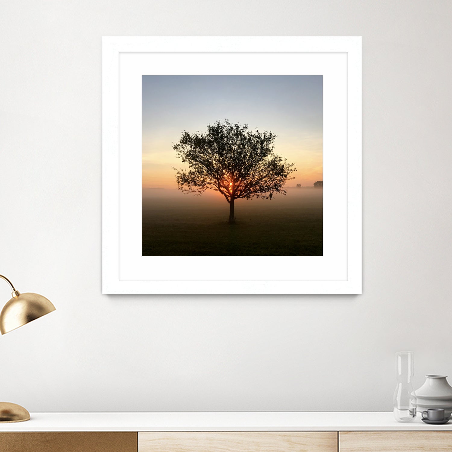 Tree at Sunrise Sunrise by Brian Sooy on GIANT ART - orange photo illustration