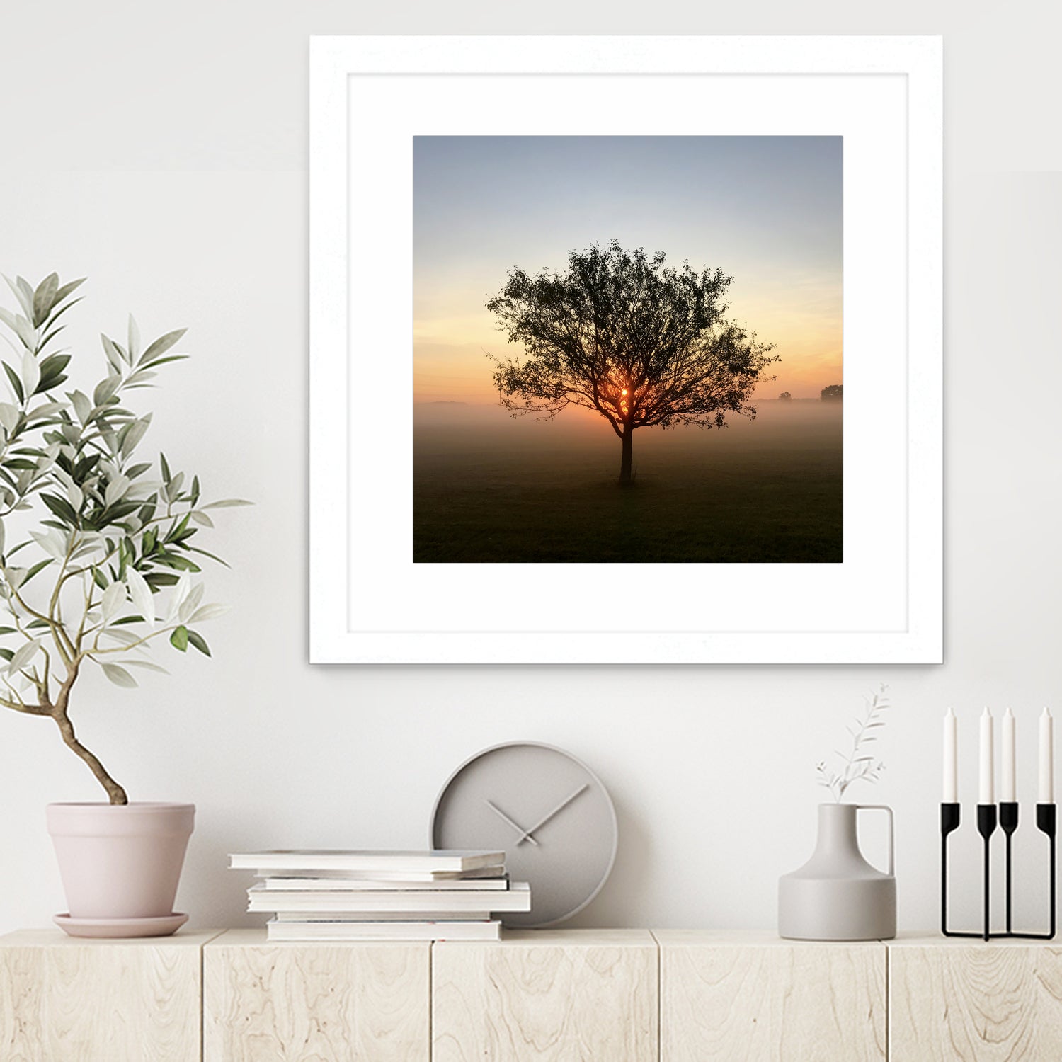 Tree at Sunrise Sunrise by Brian Sooy on GIANT ART - orange photo illustration