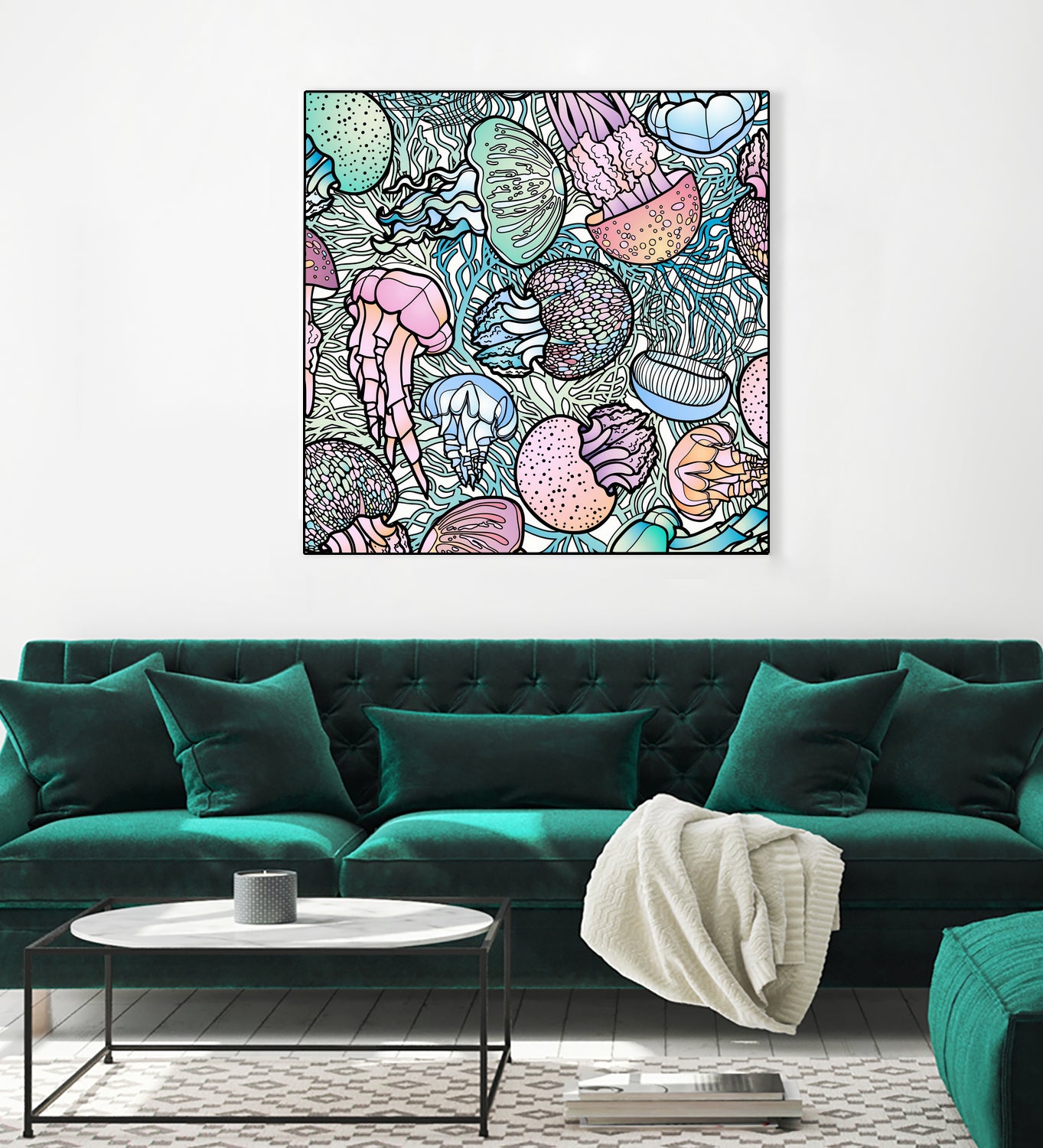 Jellyfishes by salome mikaberidze on GIANT ART - blue digital painting