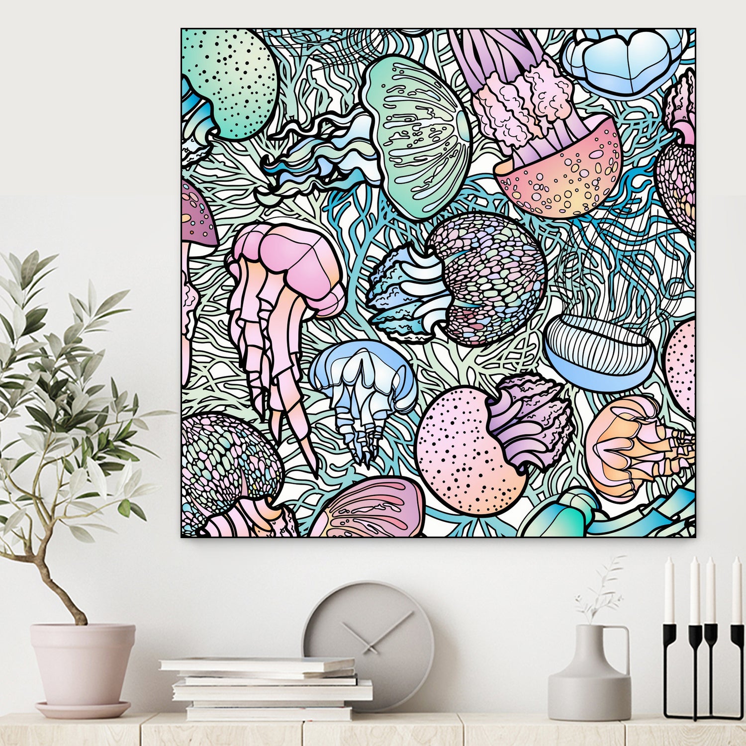 Jellyfishes by salome mikaberidze on GIANT ART - blue digital painting