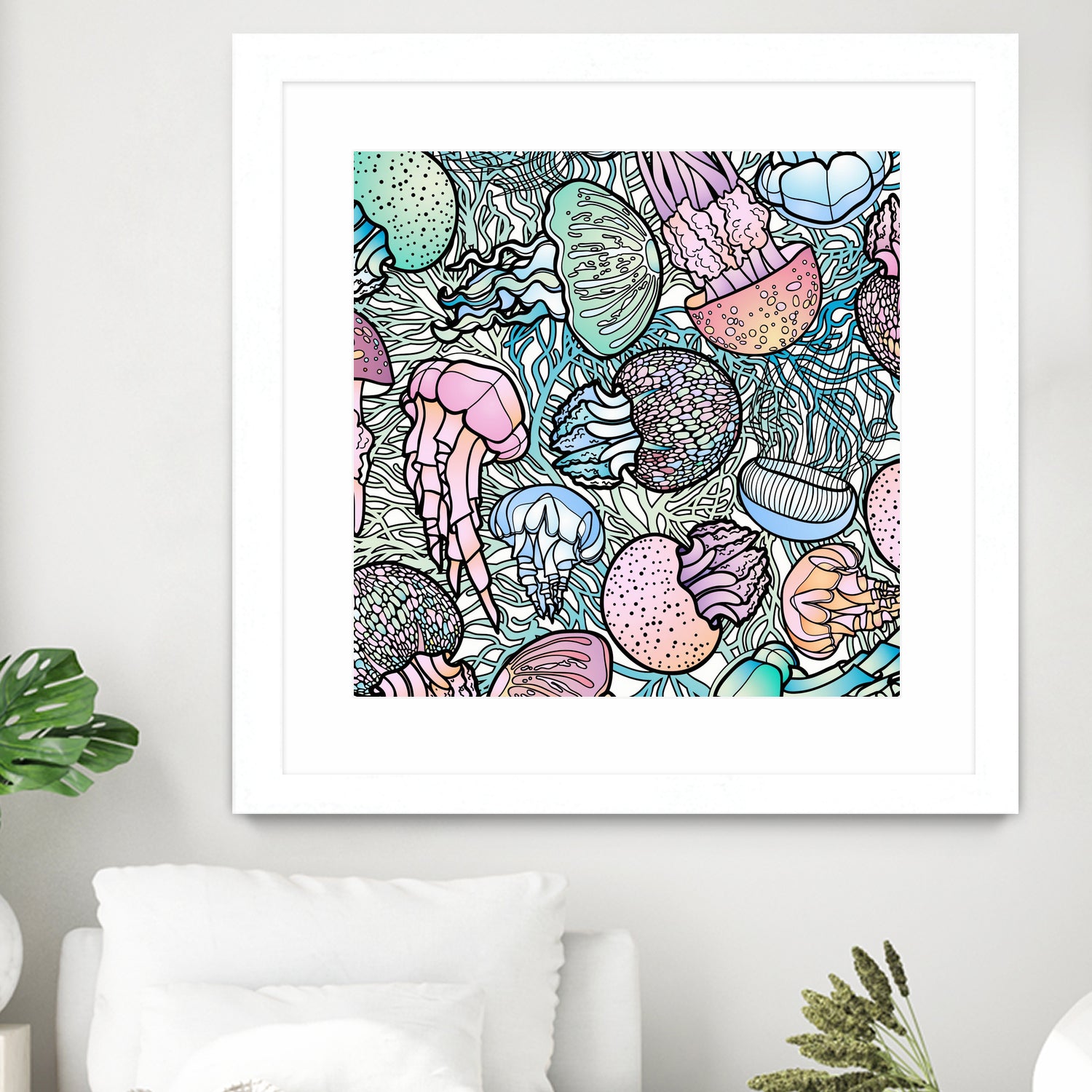 Jellyfishes by salome mikaberidze on GIANT ART - blue digital painting