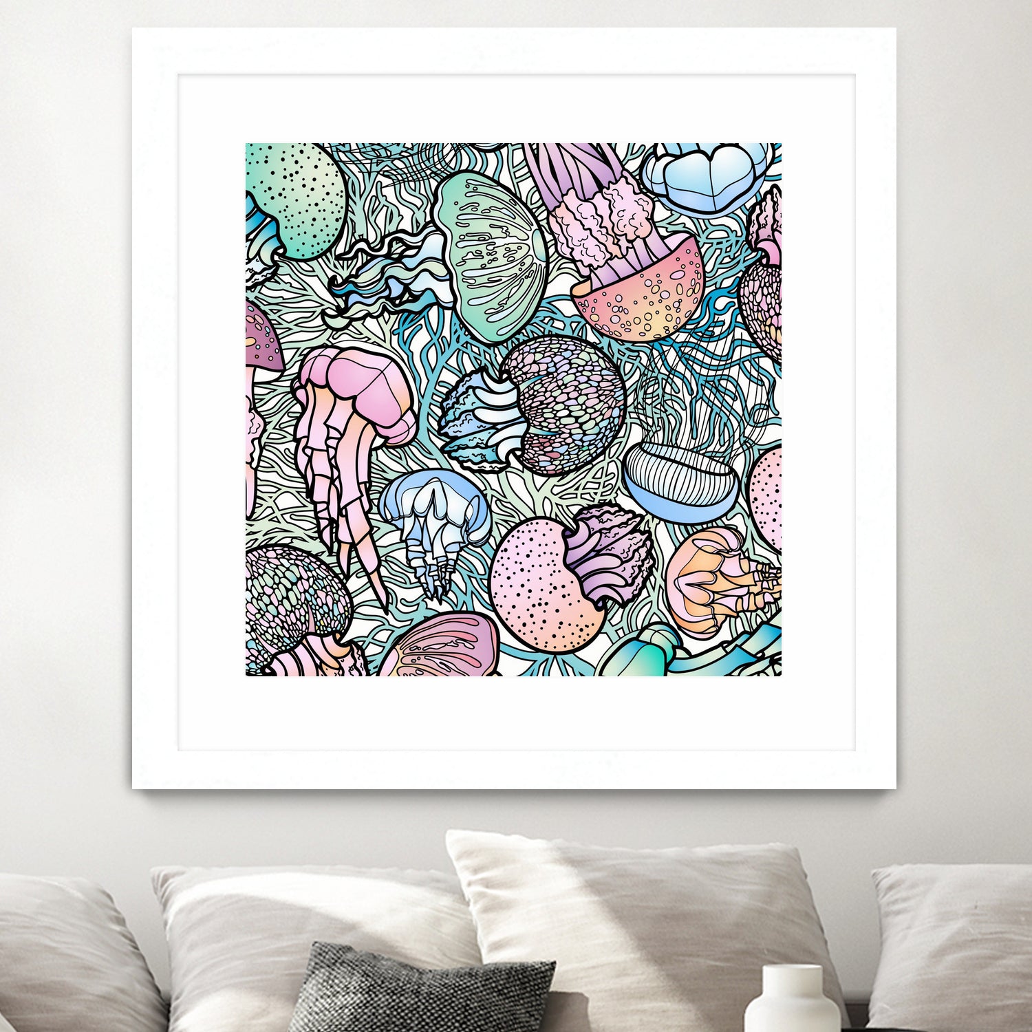 Jellyfishes by salome mikaberidze on GIANT ART - blue digital painting