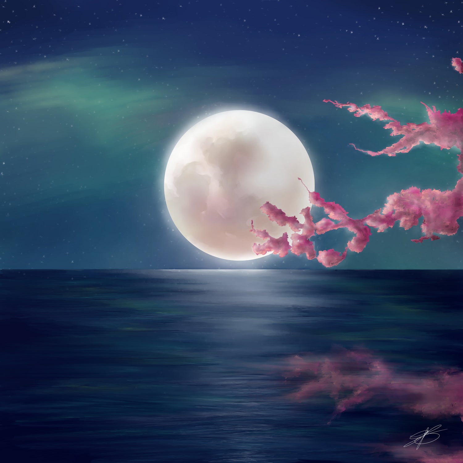 Luna by Elena Bragioto on GIANT ART - blue digital painting