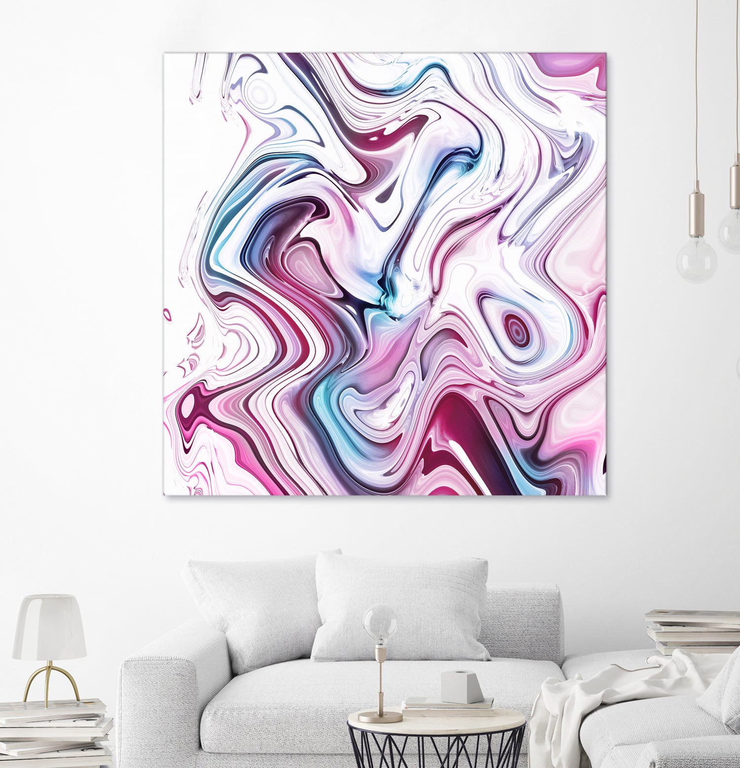 Liquid Marble - Pink and Blue by Dominique Van Roey on GIANT ART - pink photo manipulation