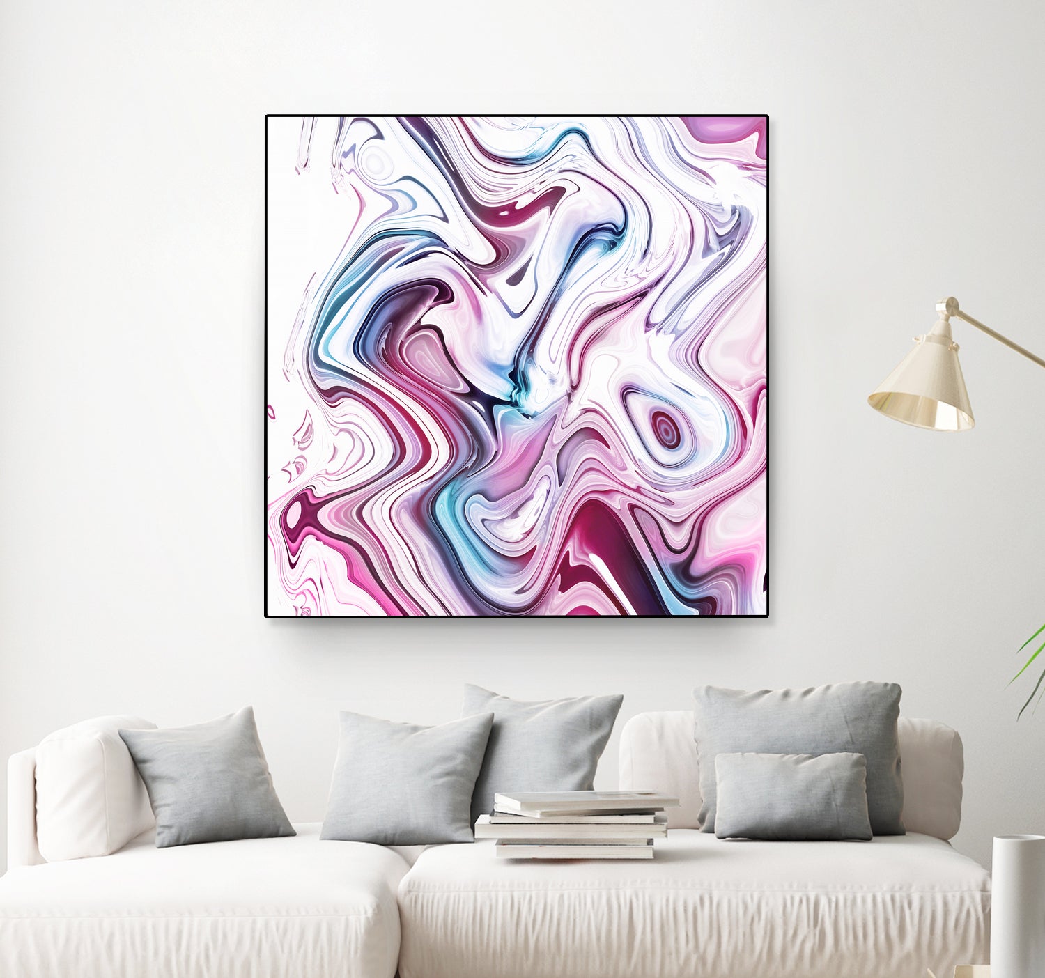 Liquid Marble - Pink and Blue by Dominique Van Roey on GIANT ART - pink photo manipulation