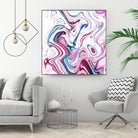 Liquid Marble - Pink and Blue by Dominique Van Roey on GIANT ART - pink photo manipulation