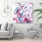 Liquid Marble - Pink and Blue by Dominique Van Roey on GIANT ART - pink photo manipulation