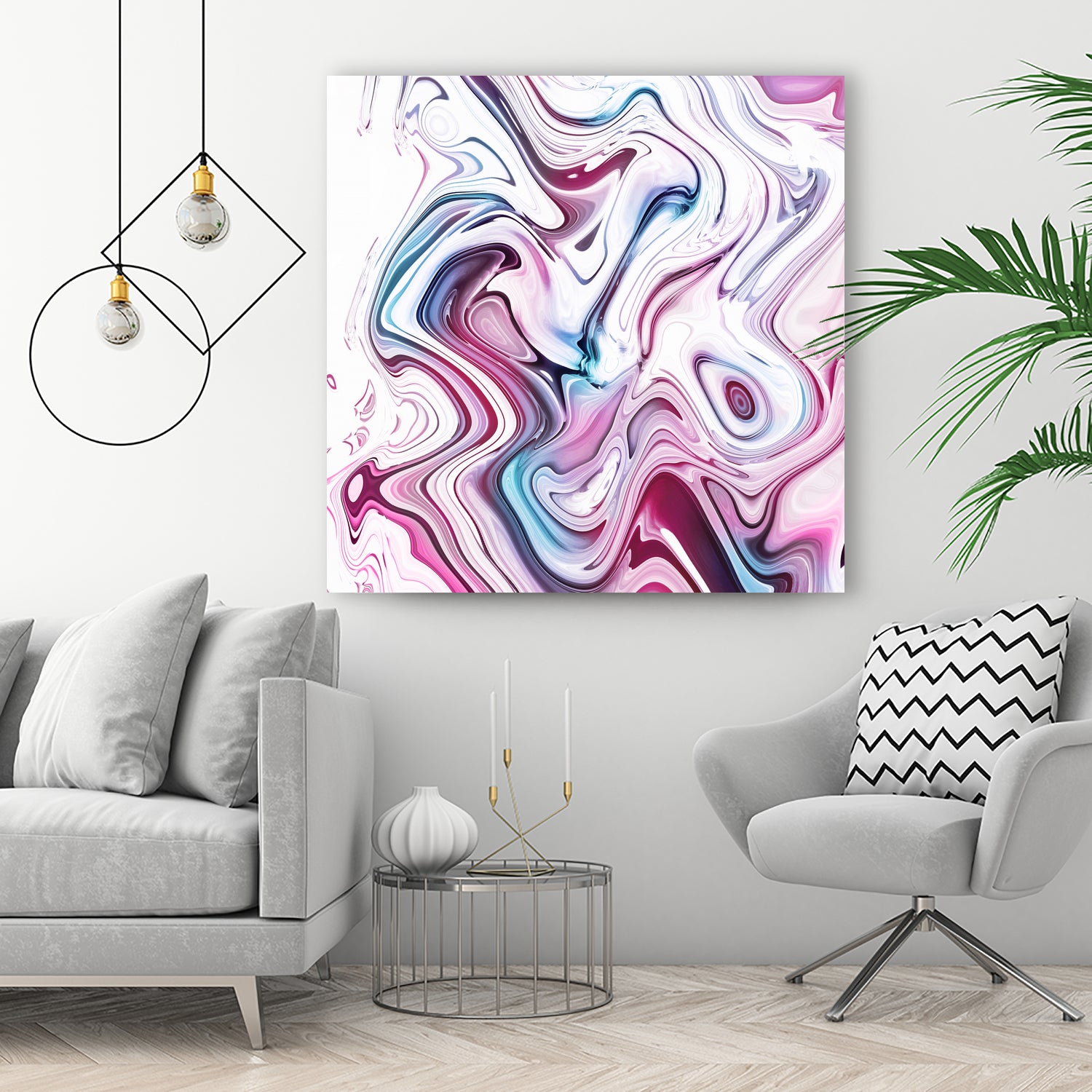 Liquid Marble - Pink and Blue by Dominique Van Roey on GIANT ART - pink photo manipulation