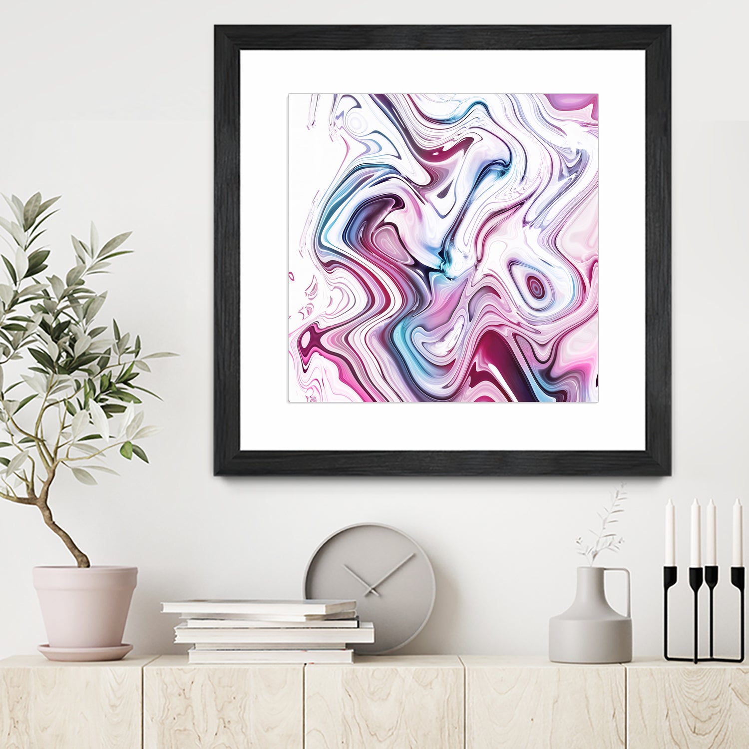 Liquid Marble - Pink and Blue by Dominique Van Roey on GIANT ART - pink photo manipulation