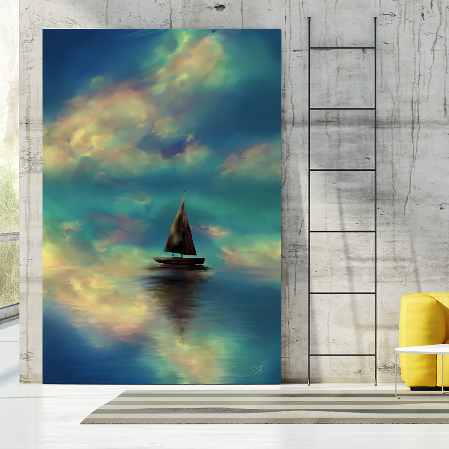 Water mirror by Elena Bragioto on GIANT ART - blue digital painting