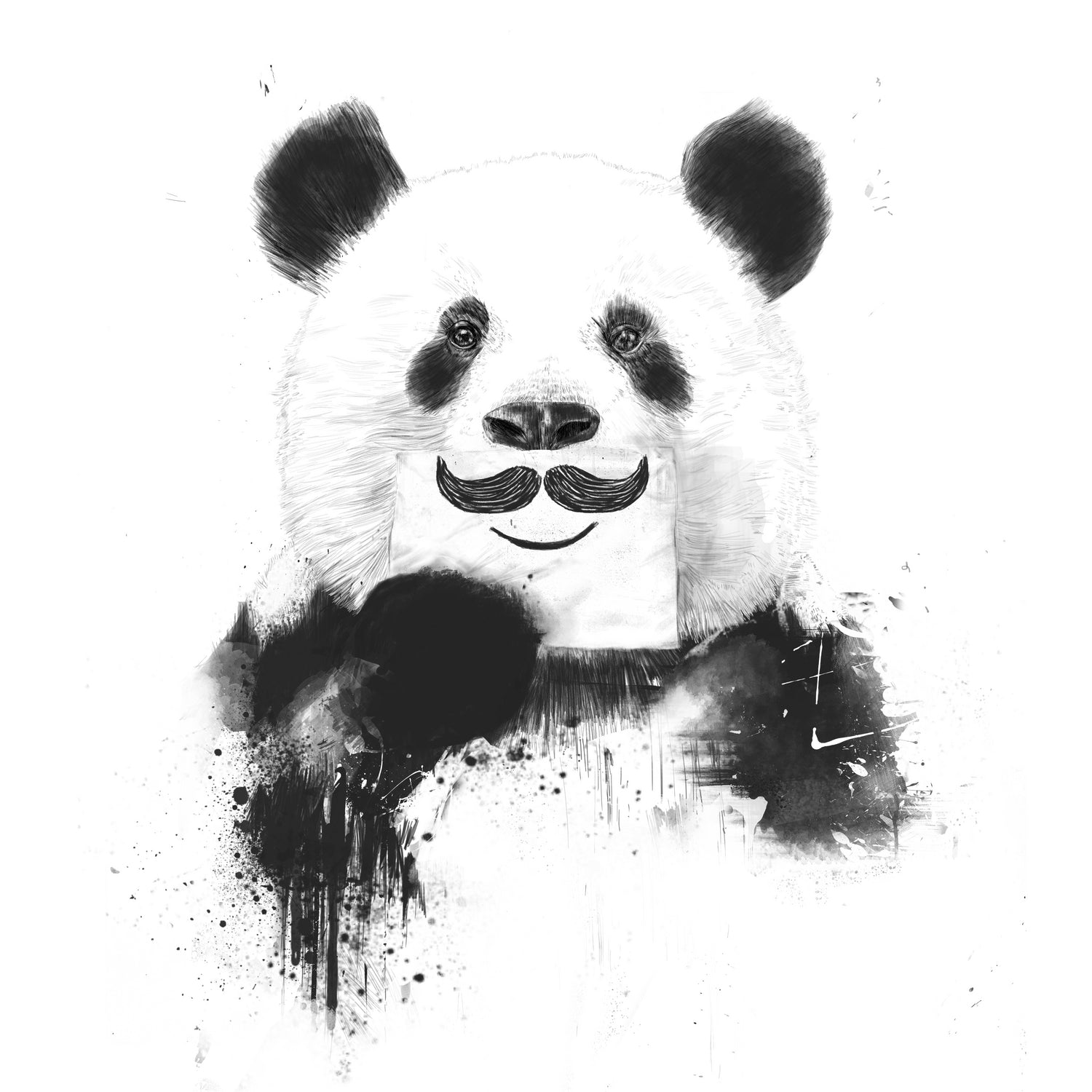 Funny panda by Solti Balázs on GIANT ART - white digital drawing