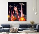 Cat Attack New York City Ufo Explosions Lasers by Damian Augustyniak on GIANT ART - black photo manipulation