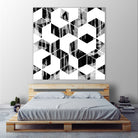 Elegant Black and White Geometric Design by Brigitte Carre on GIANT ART - black digital painting