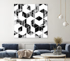 Elegant Black and White Geometric Design by Brigitte Carre on GIANT ART - black digital painting