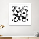 Elegant Black and White Geometric Design by Brigitte Carre on GIANT ART - black digital painting