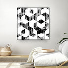 Elegant Black and White Geometric Design by Brigitte Carre on GIANT ART - black digital painting