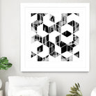 Elegant Black and White Geometric Design by Brigitte Carre on GIANT ART - black digital painting