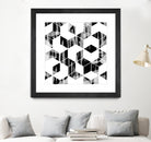 Elegant Black and White Geometric Design by Brigitte Carre on GIANT ART - black digital painting