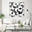 Elegant Black and White Geometric Design by Brigitte Carre on GIANT ART - black digital painting