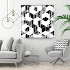 Elegant Black and White Geometric Design by Brigitte Carre on GIANT ART - black digital painting