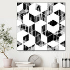 Elegant Black and White Geometric Design by Brigitte Carre on GIANT ART - black digital painting