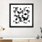 Elegant Black and White Geometric Design by Brigitte Carre on GIANT ART - black digital painting