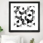 Elegant Black and White Geometric Design by Brigitte Carre on GIANT ART - black digital painting