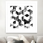 Elegant Black and White Geometric Design by Brigitte Carre on GIANT ART - black digital painting