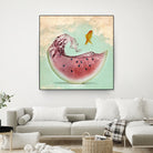 watermelon goldfish by Vin Zzep on GIANT ART - white digital painting