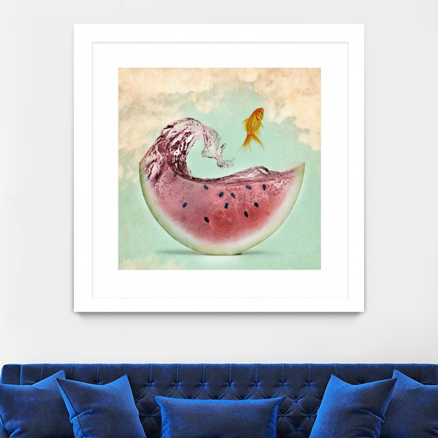 watermelon goldfish by Vin Zzep on GIANT ART - white digital painting