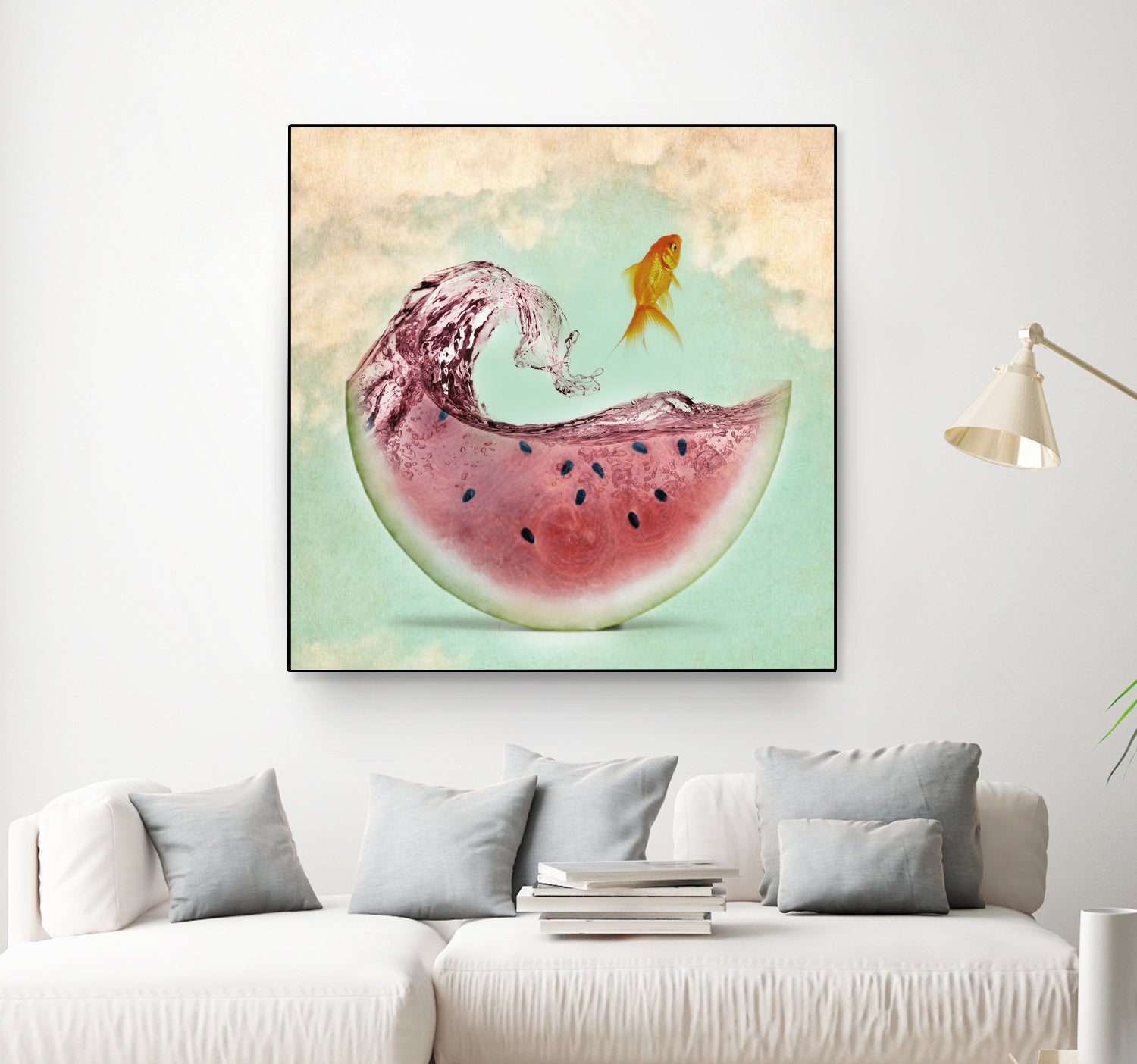 watermelon goldfish by Vin Zzep on GIANT ART - white digital painting