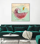 watermelon goldfish by Vin Zzep on GIANT ART - white digital painting