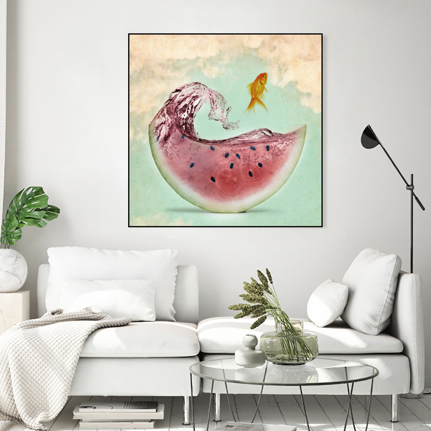 watermelon goldfish by Vin Zzep on GIANT ART - white digital painting