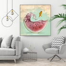 watermelon goldfish by Vin Zzep on GIANT ART - white digital painting