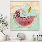 watermelon goldfish by Vin Zzep on GIANT ART - white digital painting