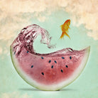 watermelon goldfish by Vin Zzep on GIANT ART - white digital painting