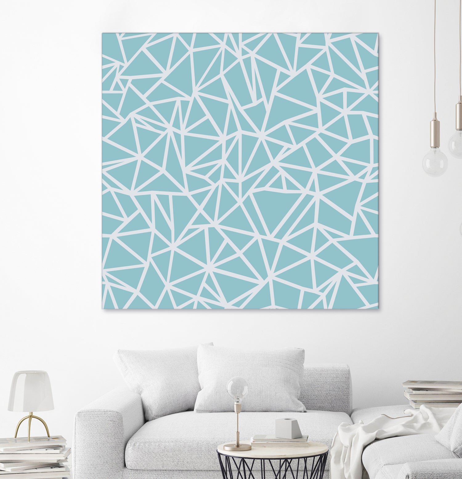 Abstract Outline Sky Blue by Emeline Tate-Robertson on GIANT ART - blue digital painting